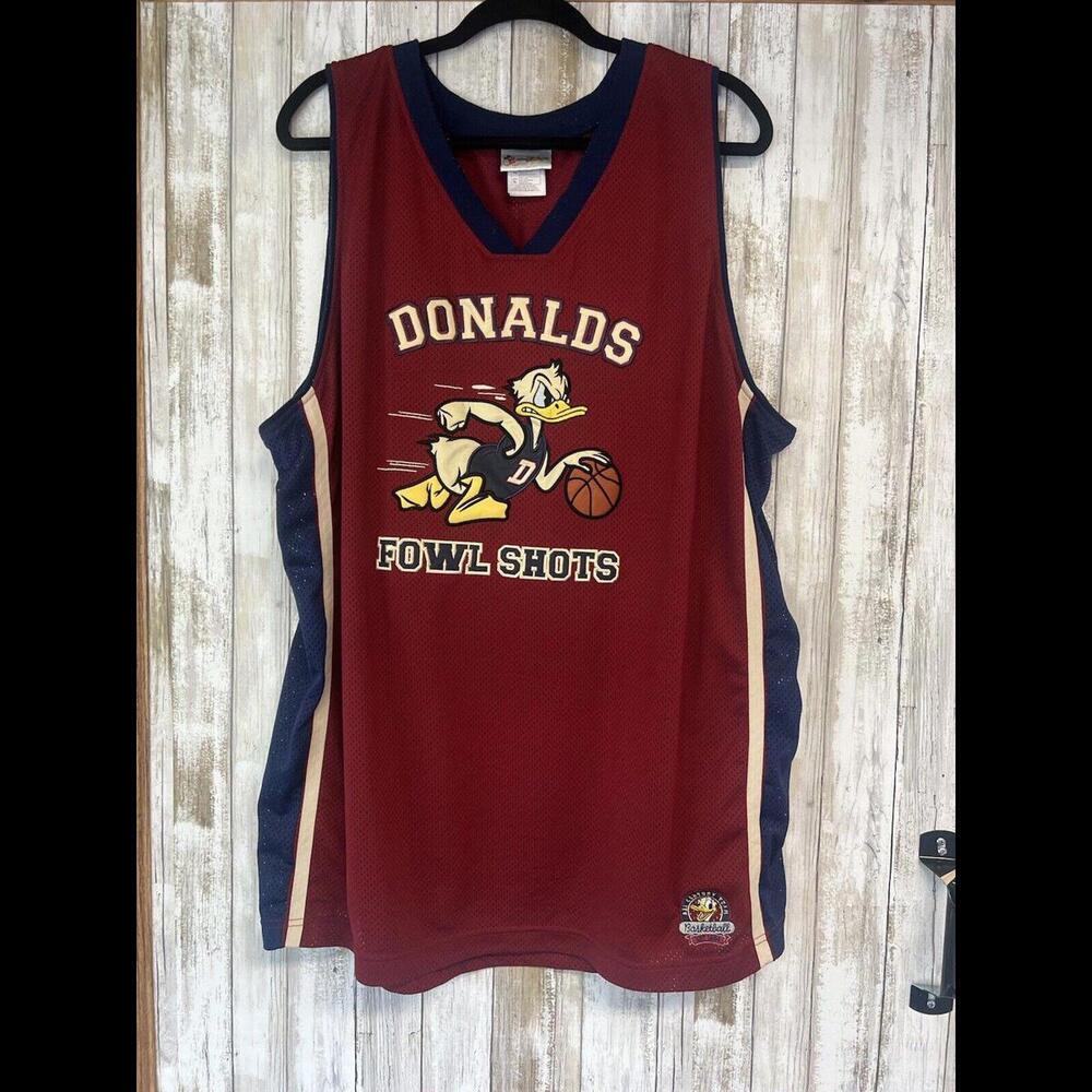 Walt Disney World DONALD DUCK‎ FOWL SHOTS Basketball Jersey Tank Mens XL